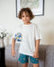 Boys summer pajama set Off White t-shirt + Football shorts